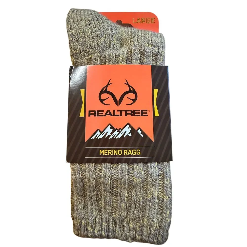 NEW!‎ Realtree Socks Merino Ragg (RT6311) Camel Marl (Beige)